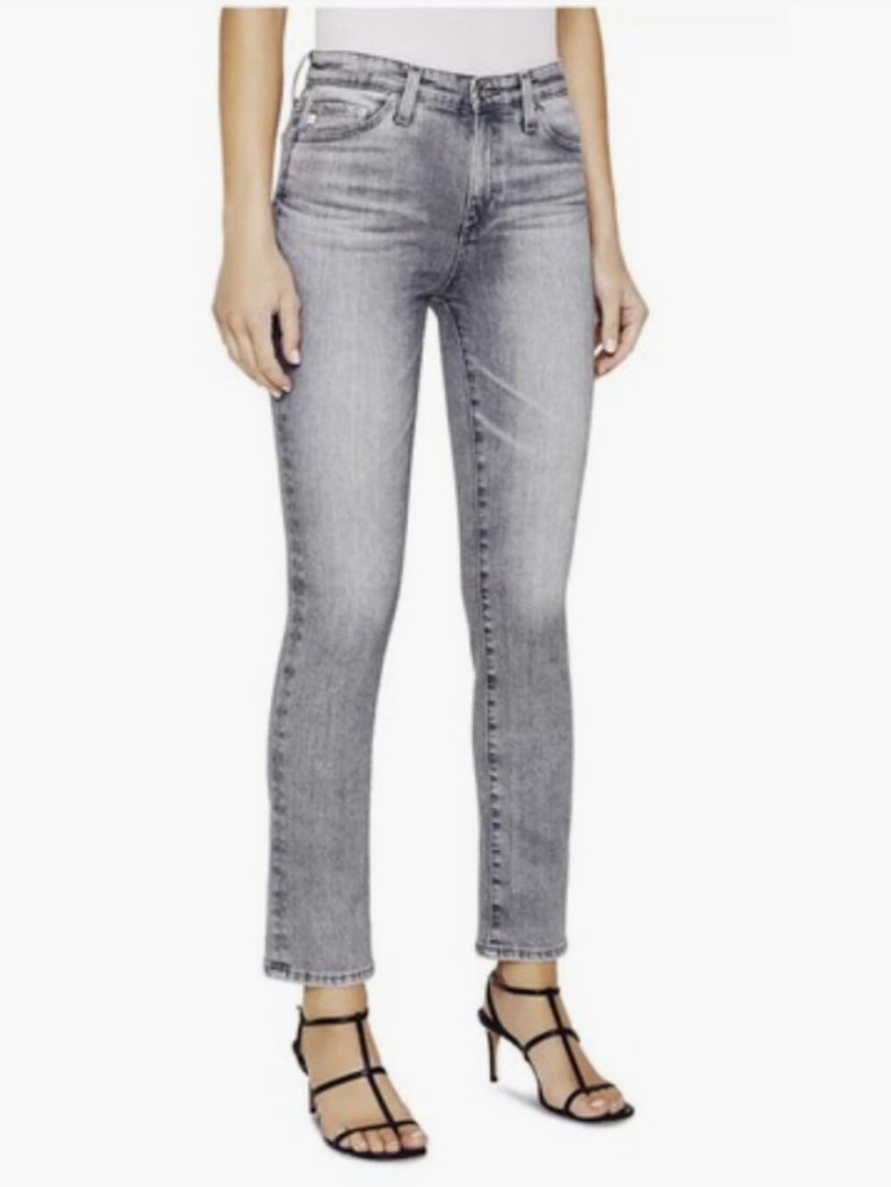 AG Adriano Goldschmied Zahdi Jeans Womens 26 Gray High Rise Straight Denim NWT